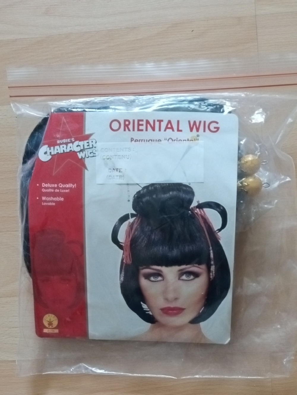 Rubie's Black Oriental Wig with Bun and Bangs